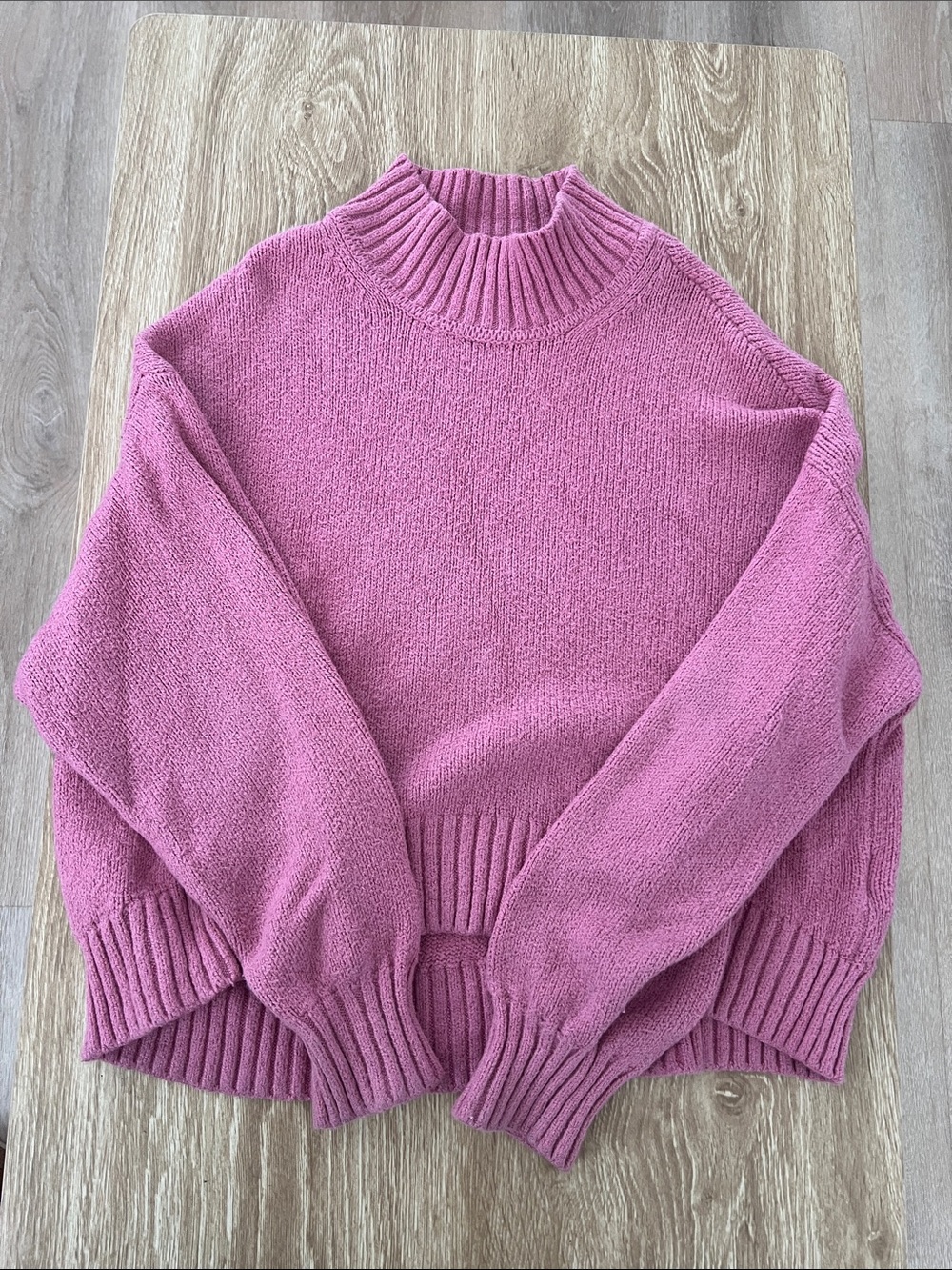 GAP Pink Ribbed Mock Neck Sweater